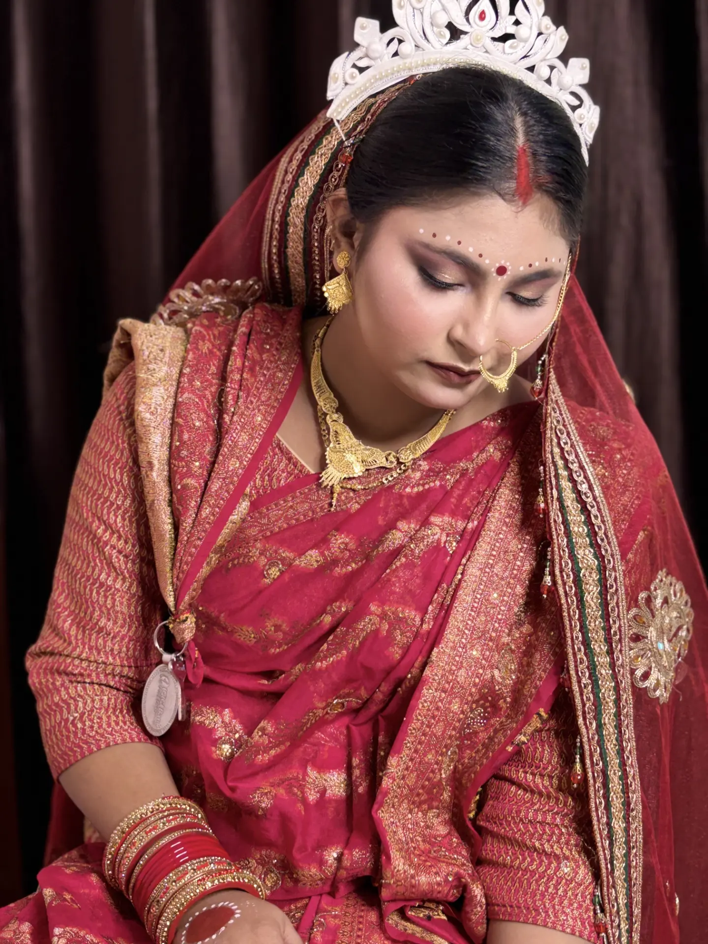 Bengali bridal makeup with mukut — Patna