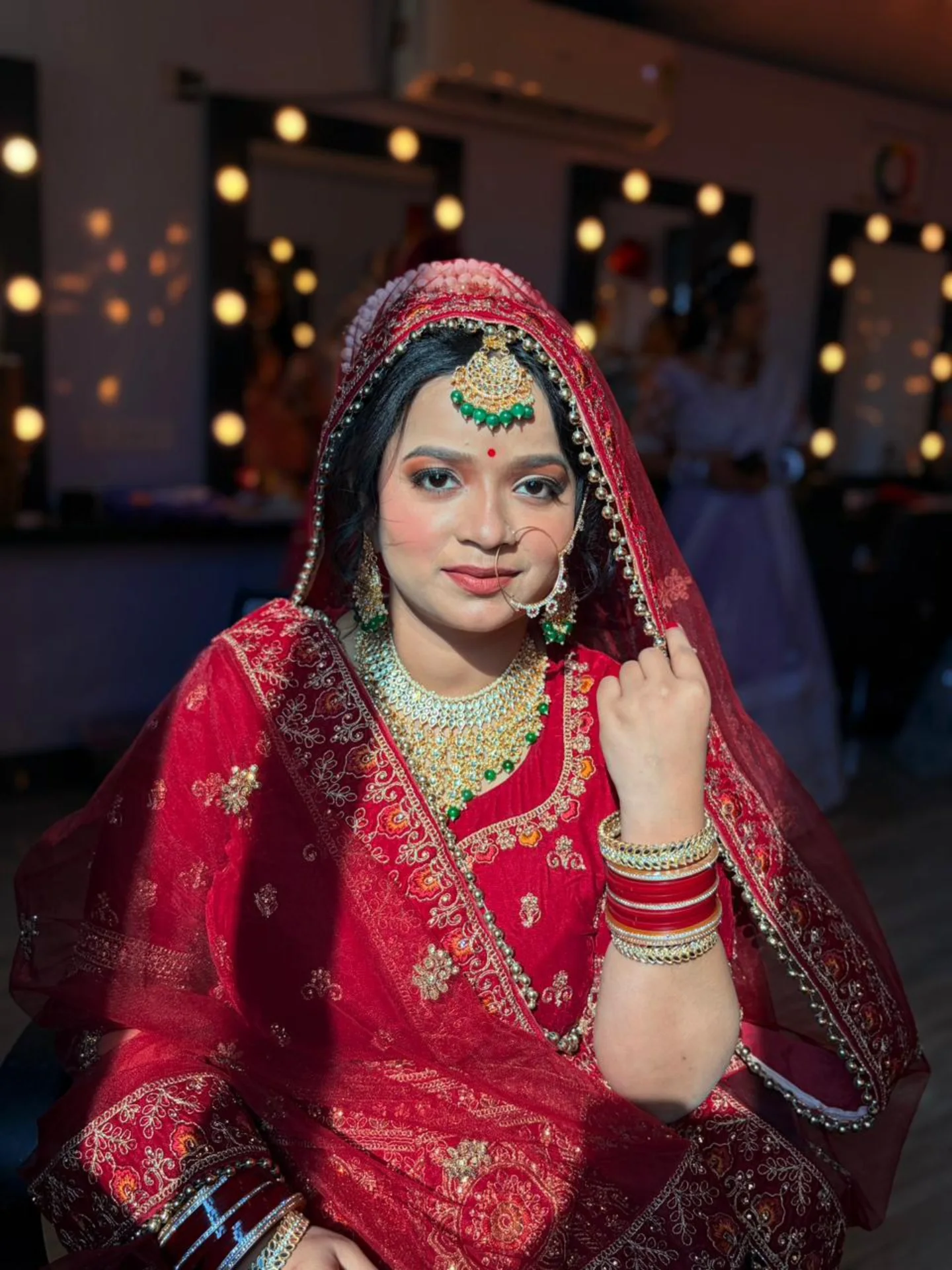 Red bridal close-up portrait — Patna
