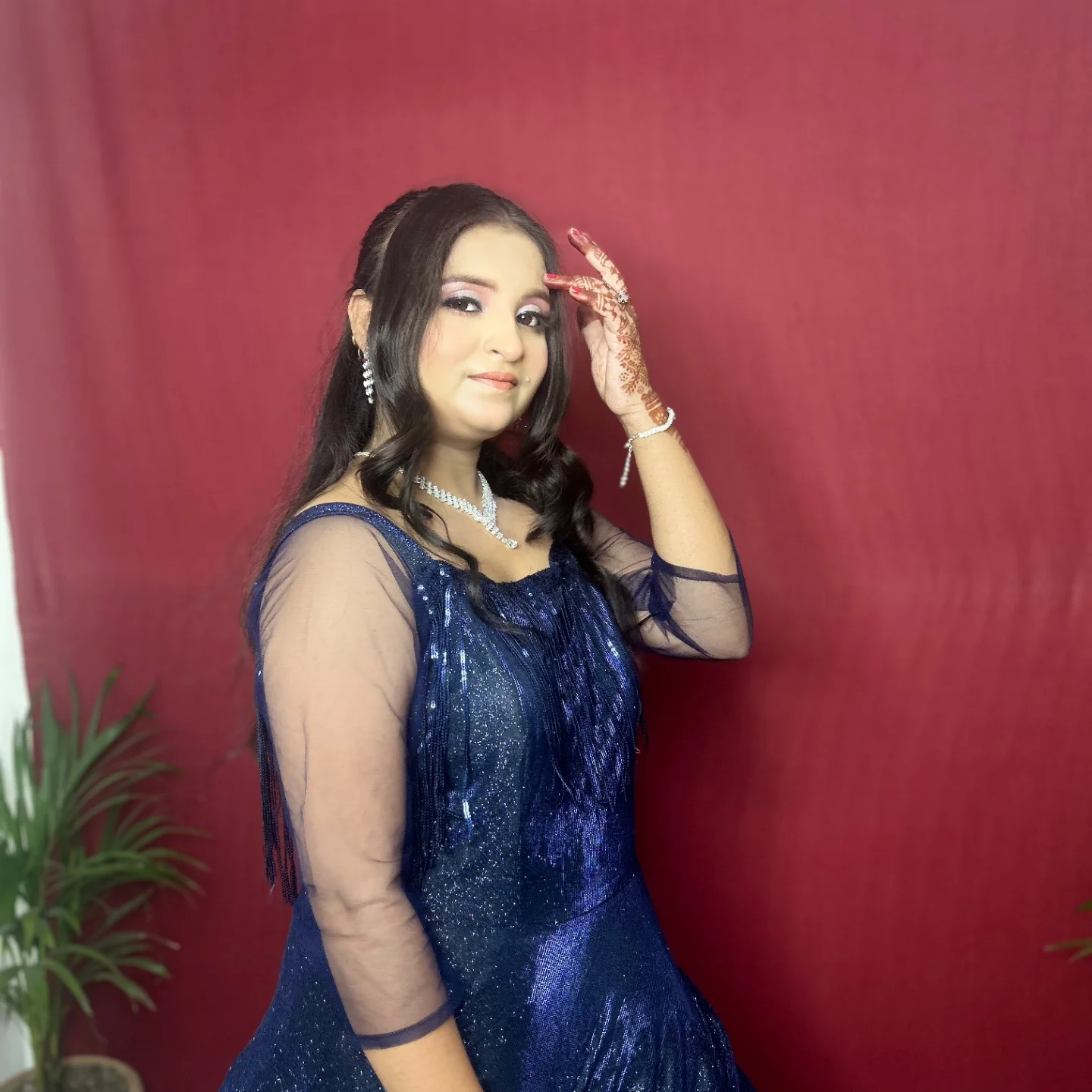 Navy gown party look — Patna
