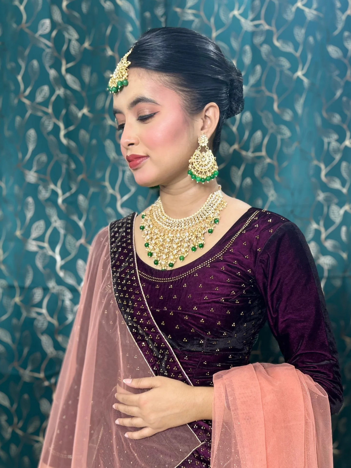Plum saree side angle — Patna